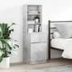 vidaXL Table de chevet gris béton 39x35x125 cm bois d'ingénierie