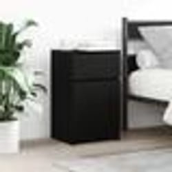 vidaXL Tables de chevet 2 pcs noir 39x35x65 cm bois d’ingénierie