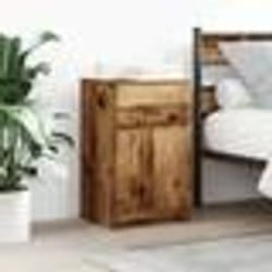 vidaXL Table de chevet vieux bois 39x35x65 cm bois d’ingénierie
