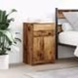 vidaXL Tables de chevet 2 pcs vieux bois 39x35x65 cm bois d'ingénierie