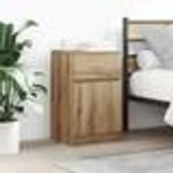 vidaXL Table de chevet chêne artisanal 39x35x65 cm bois d'ingénierie