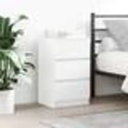 vidaXL Tables de chevet avec 3 tiroirs 2 pcs blanc 39x35x65 cm