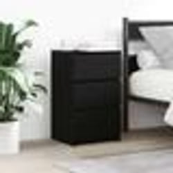 vidaXL Table de chevet avec 3 tiroirs noir 39x35x65 cm