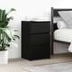 vidaXL Tables de chevet avec 3 tiroirs 2 pcs noir 39x35x65 cm