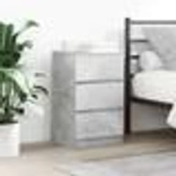 vidaXL Tables de chevet avec 3 tiroirs 2 pcs gris béton 39x35x65 cm
