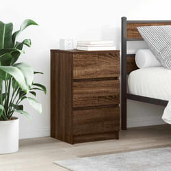 Vidaxl - Tables de chevet avec 3 tiroirs 2 pcs chêne marron 39x35x65 cm