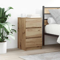 vidaXL Table de chevet avec 3 tiroirs chêne artisanal 39x35x65 cm