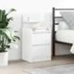 vidaXL Tables de chevet avec 2 tiroirs 2 pcs blanc 38x34x80 cm