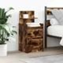vidaXL Tables de chevet avec 2 tiroirs 2 pcs chêne fumé 38x34x80 cm