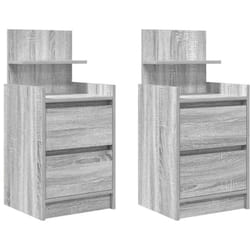 Vidaxl - Tables de chevet avec 2 tiroirs 2 pcs sonoma gris 38x34x80 cm