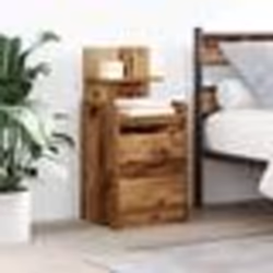 vidaXL Tables de chevet avec 2 tiroirs 2 pcs vieux bois 38x34x80 cm
