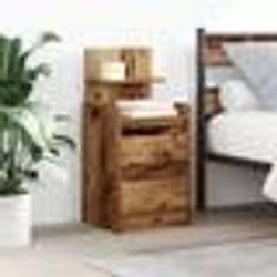 vidaXL Tables de chevet avec 2 tiroirs 2 pcs vieux bois 38x34x80 cm