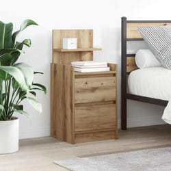 vidaXL Table de chevet avec 2 tiroirs chêne artisanal 38x34x80 cm