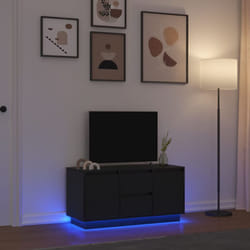 Meuble tv avec lumières led chêne noir 100x41x50 cm Vidaxl
