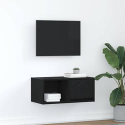 Meuble Tv Chêne Noir 60x31x25,5 Cm Bois D'Ingénierie - Vidaxl
