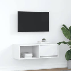 Vidaxl - Meuble Tv Blanc 80x31x25,5 Cm Bois D'Ingénierie