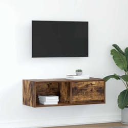 Vidaxl - Meuble Tv Chêne Fumé 80x31x25,5 Cm Bois D'Ingénierie