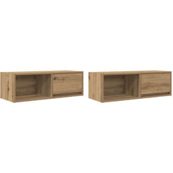 Meuble tv 2 pcs chêne artisanal 80x31x25,5 cm bois d'ingénierie Vidaxl