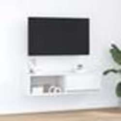 vidaXL Meuble TV blanc 100x31x255 cm bois dingénierie banc TV meuble hifi centre de divertissement buffet TV meuble 861472