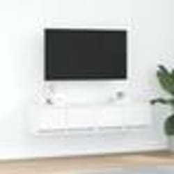 vidaXL Meubles TV 2 pcs blanc 60x31x255 cm bois dingénierie banc TV meuble hifi centre de divertissement buffet TV 861491