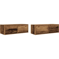 Vidaxl - Meubles tv 2 pcs vieux bois 80x31x25,5 cm bois d'ingénierie