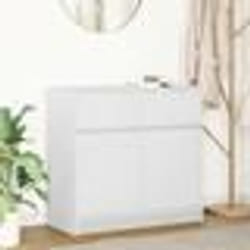 vidaXL Buffet avec tiroir blanc 80x34x76 cm bois dingénierie meuble de rangement buffet meuble dentrée meuble buffet 861535
