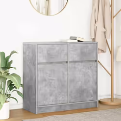 vidaXL Buffet avec tiroir gris béton 80x34x76 cm bois dingénierie meuble de rangement buffet meuble dentrée meuble 861538