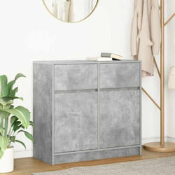 vidaXL Buffet avec tiroir gris béton 80x34x76 cm bois dingénierie meuble de rangement buffet meuble dentrée meuble 861538