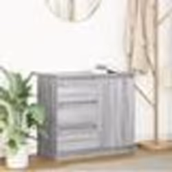 vidaXL Buffet avec tiroir sonoma gris 71x35x65 cm bois dingénierie meuble de rangement buffet meuble dentrée meuble 861576