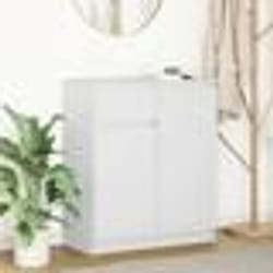 vidaXL Buffet avec tiroir blanc 71x35x84 cm bois dingénierie meuble de rangement buffet meuble dentrée meuble buffet 861589