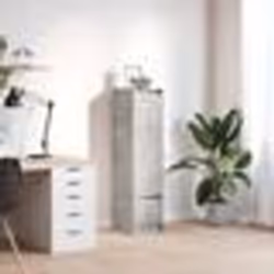 vidaXL Buffet haut gris béton 295x34x1195 cm bois dingénierie armoire armoire latérale armoire de rangement haute 861655