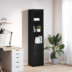 Vidaxl - Buffet haut chêne noir 37,5x35x180 cm bois d'ingénierie