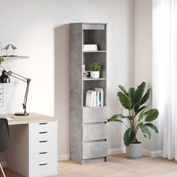 Buffet haut gris béton 37,5x35x180 cm bois d'ingénierie Vidaxl