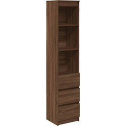 Buffet haut chêne marron 37,5x35x180 cm bois d'ingénierie vidaXL