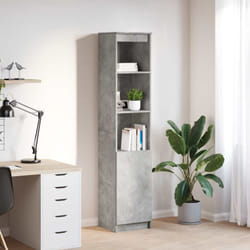 Buffet haut gris béton 37,5x35x180 cm bois d'ingénierie - Vidaxl