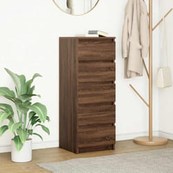 Buffet avec tiroirs chêne marron 37,5x35x99cm bois d'ingénierie - Vidaxl