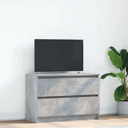 vidaXL Meuble TV gris béton 80x35x54 cm bois dingénierie banc tv meuble hifi centre de divertissement buffet tv meuble 861790