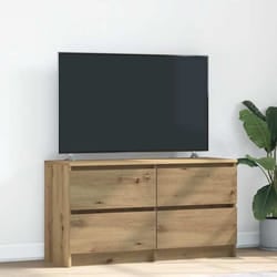 vidaXL Meuble TV chêne artisanal 100x35x54 cm bois dingénierie banc tv meuble hifi centre de divertissement buffet tv 861804