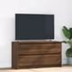 vidaXL Meuble TV chêne marron 100x35x54 cm bois dingénierie banc TV meuble hifi centre de divertissement buffet TV 861811