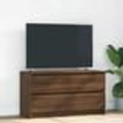 vidaXL Meuble TV chêne marron 100x35x54 cm bois dingénierie banc TV meuble hifi centre de divertissement buffet TV 861811