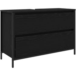 Meuble de salle de bain lavabo tiroirs chêne noir 90x34,5x60 cm vidaXL