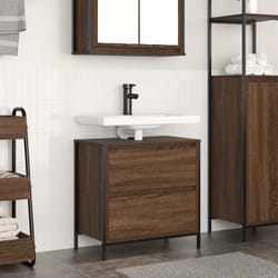 Vidaxl - Meuble salle de bain lavabo tiroirs chêne marron 60x34,5x60 cm