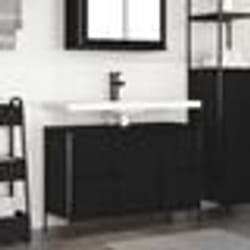 vidaXL Meuble sous-vasque avec tiroirs chêne noir 90x345x60 cm meuble vasque de salle de bain meuble sous vasque de salle 861887