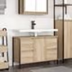 vidaXL Meuble sous-vasque avec tiroirs chêne sonoma 90x345x60 cm meuble vasque de salle de bain meuble sous vasque de 861888