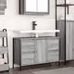 vidaXL Meuble sous-vasque avec tiroirs sonoma gris 90x345x60cm meuble vasque de salle de bain meuble sous vasque de salle 861 ...