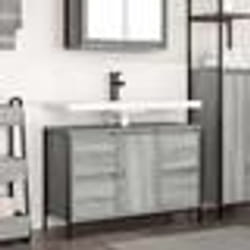vidaXL Meuble sous-vasque avec tiroirs sonoma gris 90x345x60cm meuble vasque de salle de bain meuble sous vasque de salle 861890