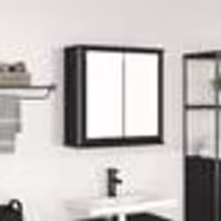 vidaXL Armoire murale de salle de bain miroir chêne noir 60x21x60 cm armoire suspendue de salle de bain meuble mural de 86189 ...