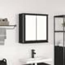 vidaXL Armoire murale de salle de bain miroir chêne noir 60x21x60 cm armoire suspendue de salle de bain meuble mural de 861897