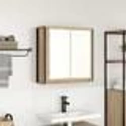 vidaXL Armoire murale de salle de bain miroir chêne sonoma 60x21x60 cm armoire suspendue de salle de bain meuble mural de 861898