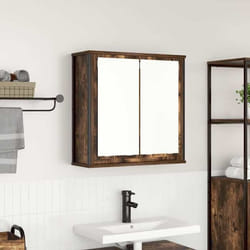 Armoire Murale De Salle De Bain Miroir Chêne Fumé 60x21x60 Cm Vidaxl